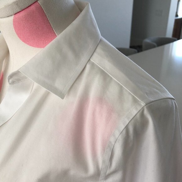 Talbots Button Down Non-Iron Fitted Cotton Shirt White Size 4 - Picture 4 of 12